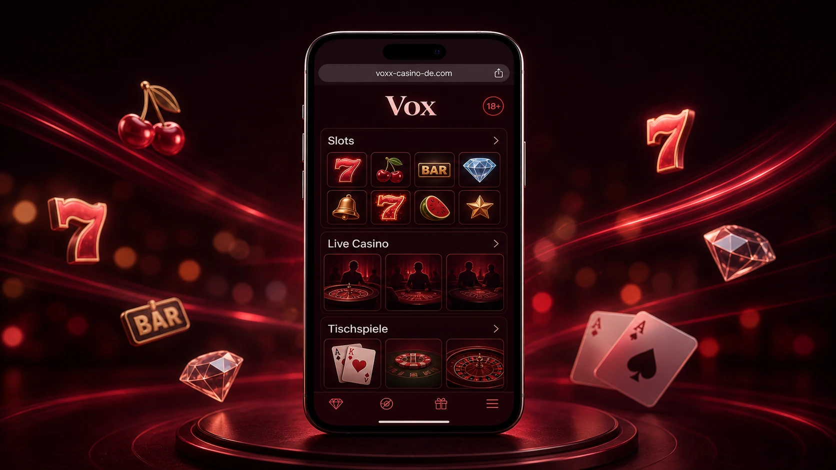 Spiele in der Vox Casino Mobile App