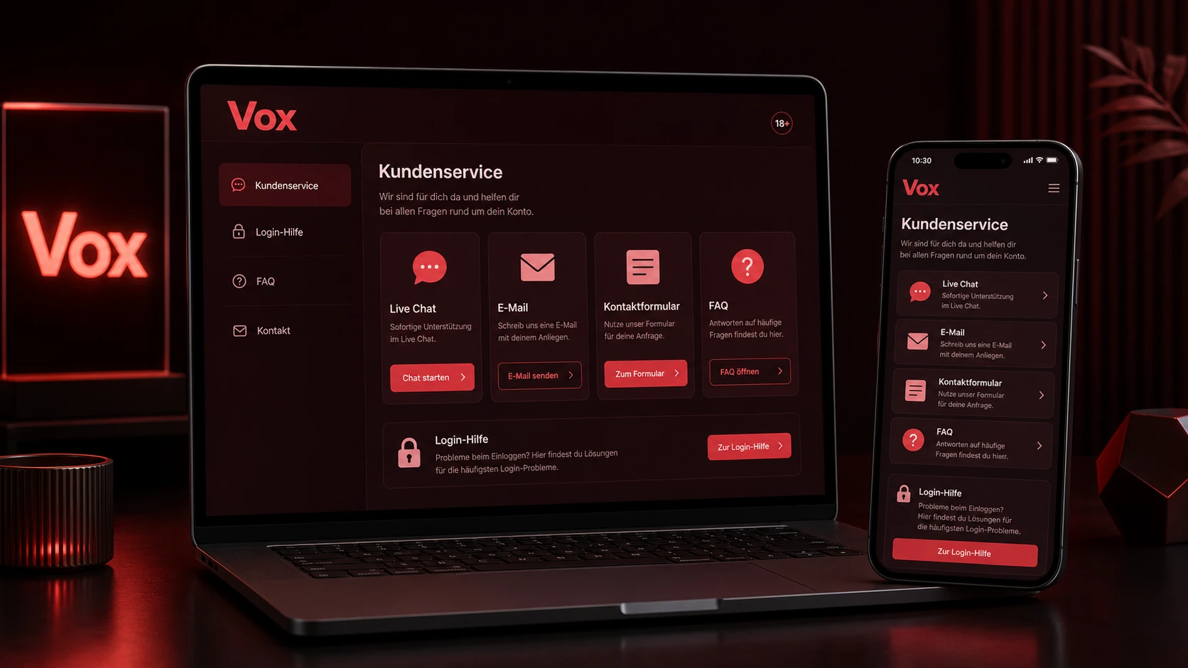 Kundenservice bei Login-Fragen